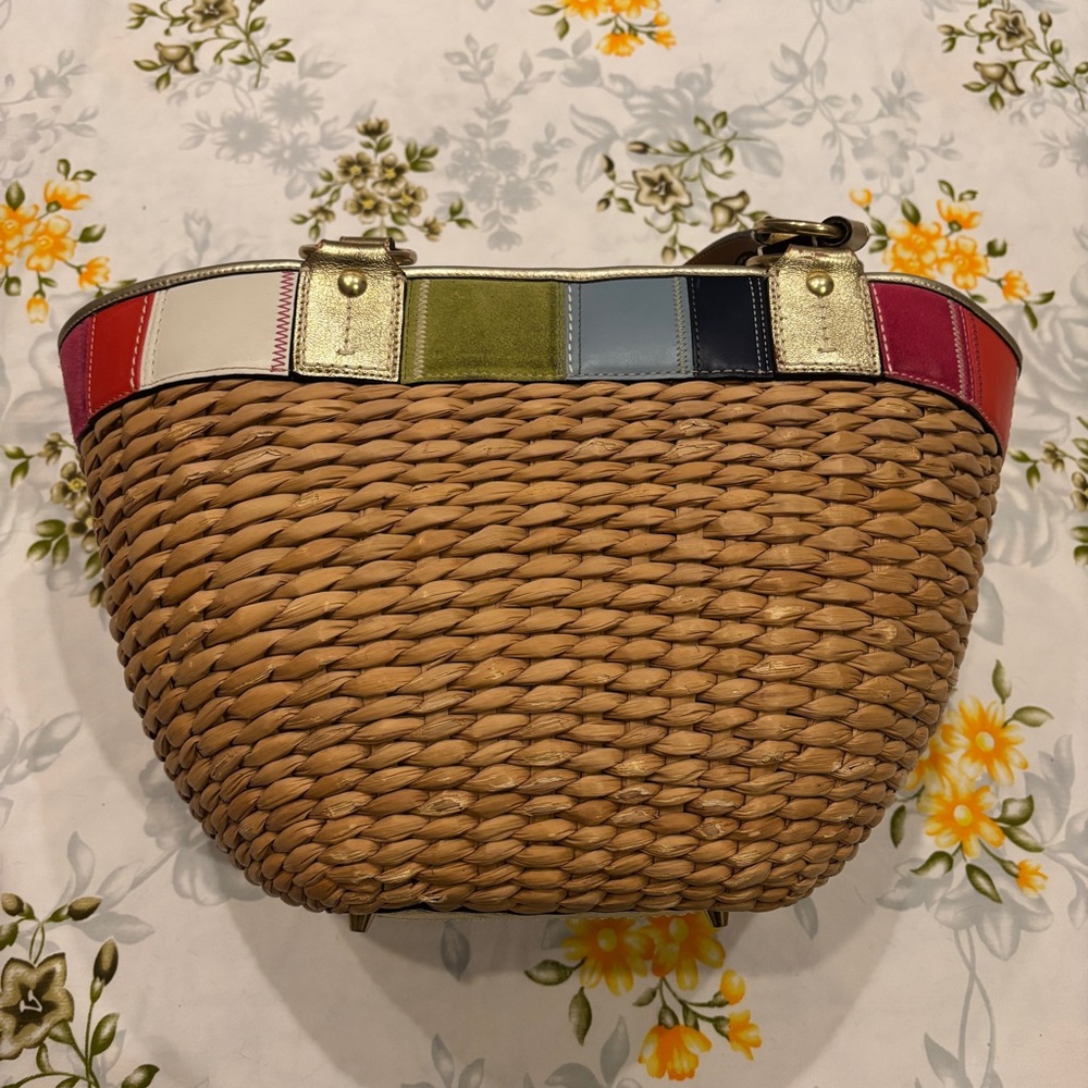 Coach Basket Weave Multicolored Purse - Picture 7 of 9